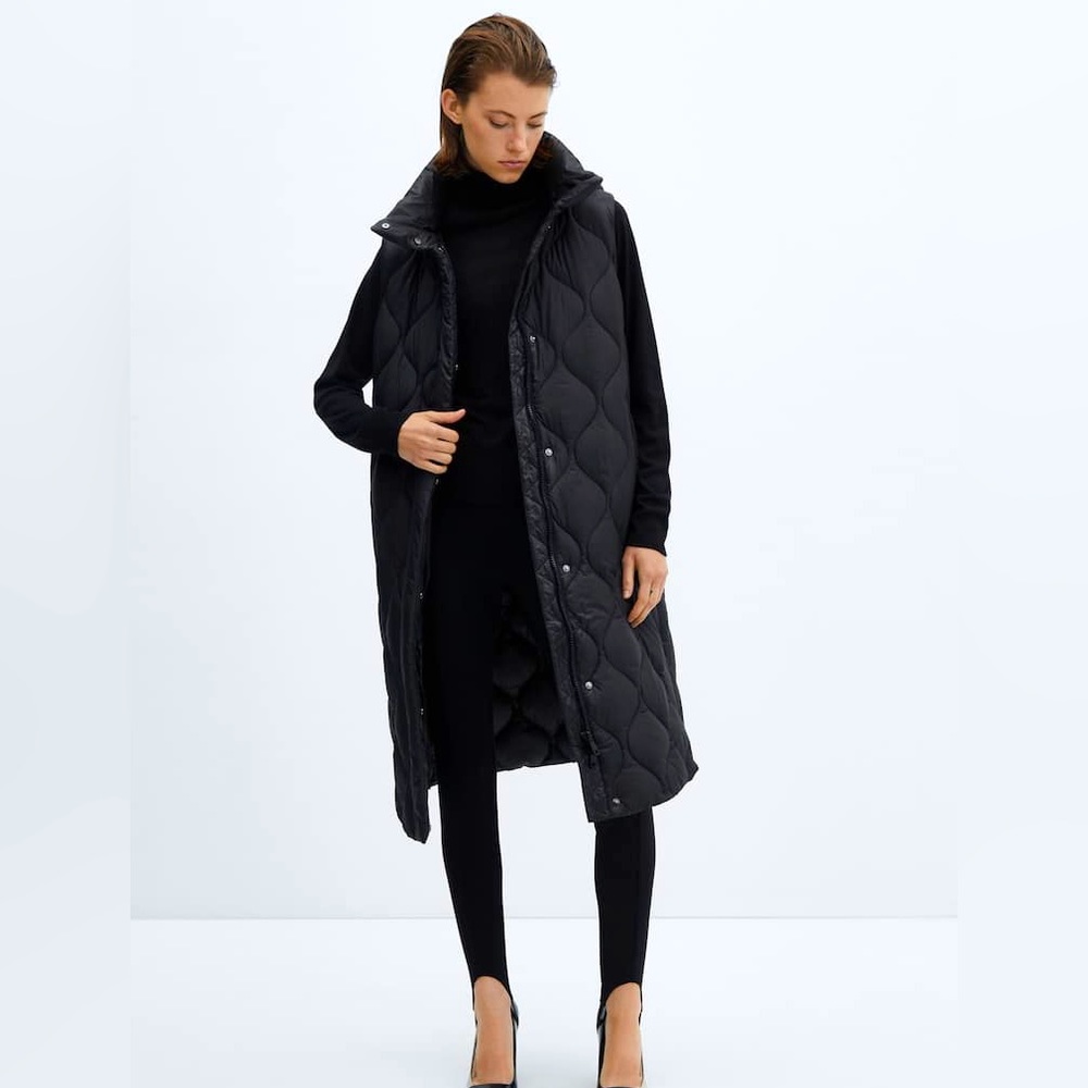 MNG by Mango Long Quilted Vest